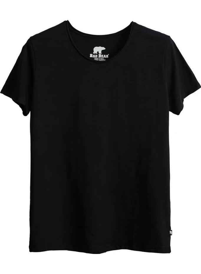 Bad Bear V-Neck T-Shirt Black Men's T-Shirt 18.01.07.012-C01 - Image 1